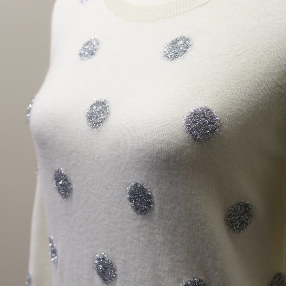 Talbots Tinsel Dot Sweater, XS, Winter White - Picture 10 of 10